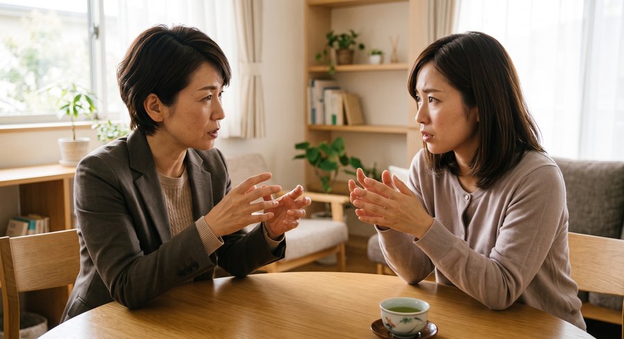 真剣に話し合う様子